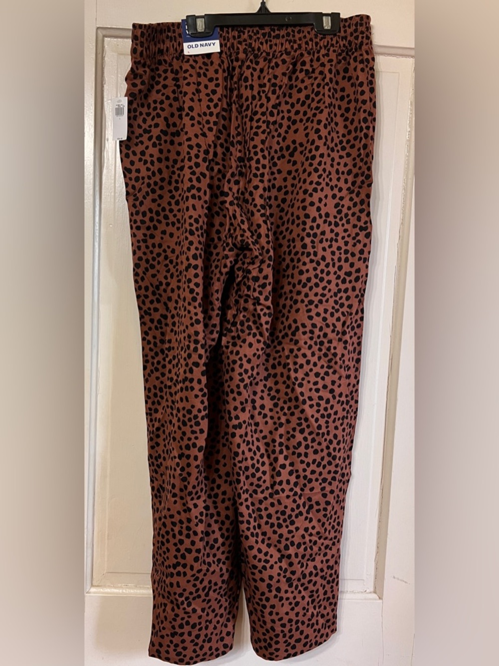 Old Navy Playa High Waisted Wide-Leg Leopard Print Pants in Brown size L NWT - Picture 4 of 11